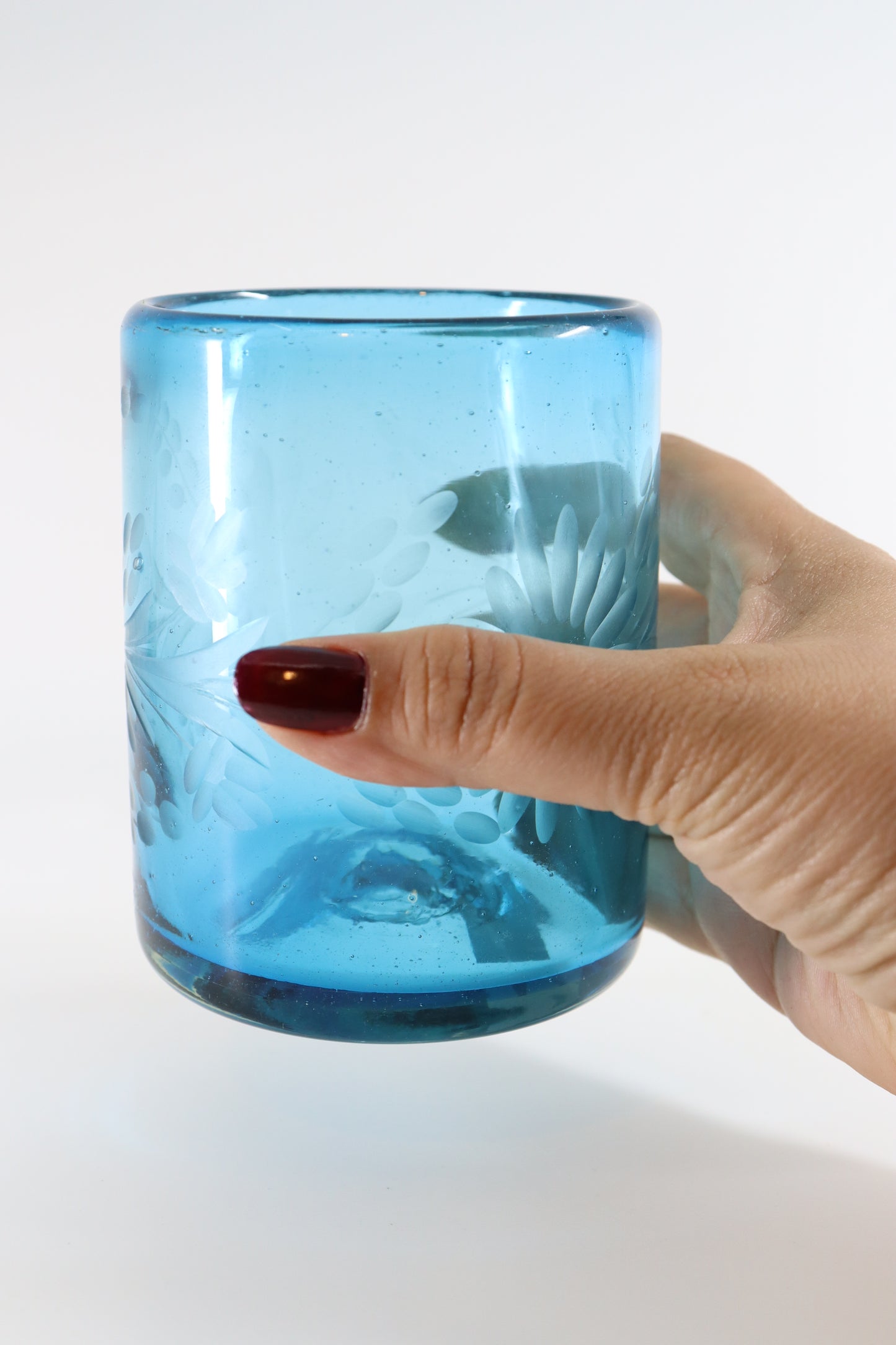 Mexican Etched Floral Glassware