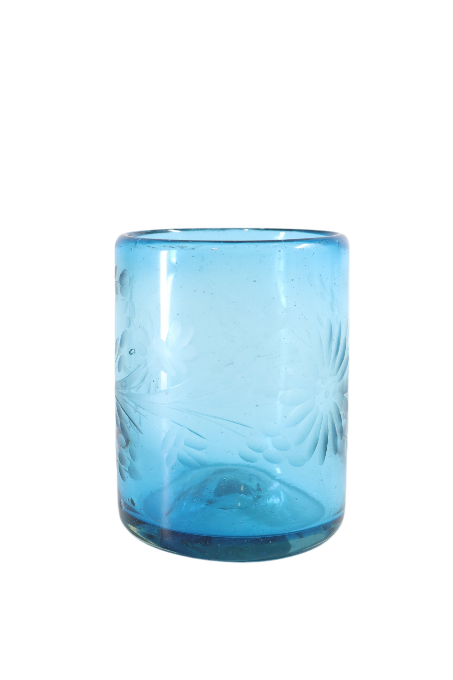 Mexican Etched Floral Glassware