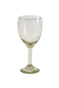 Etched Handblown Wine Glass