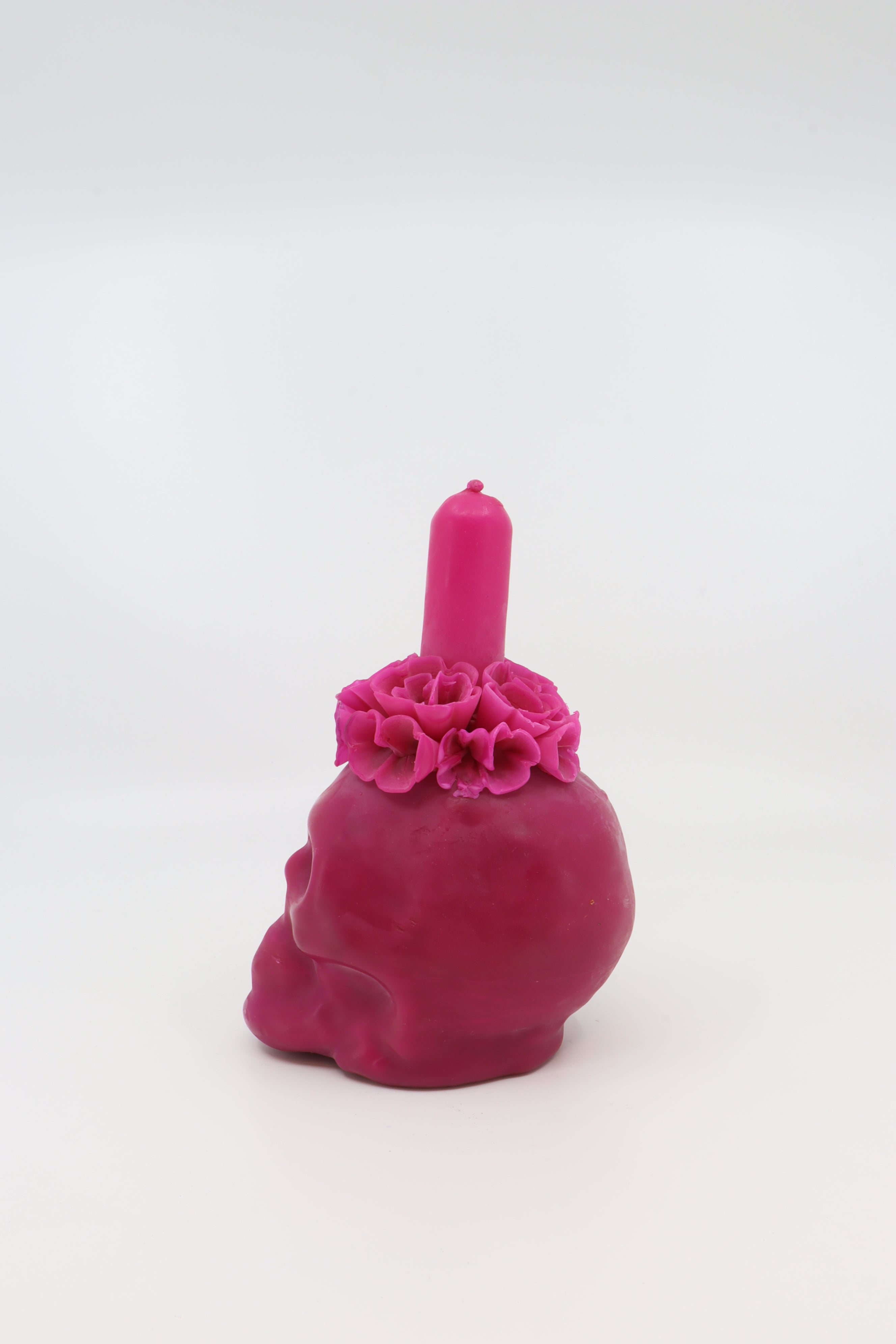 Beeswax Oaxaca Skull Candle - Pink