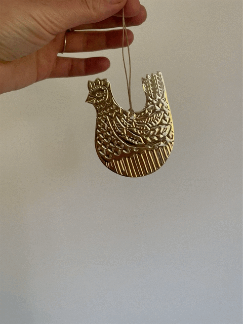 Chook - Faux-tin Ornament - Gold