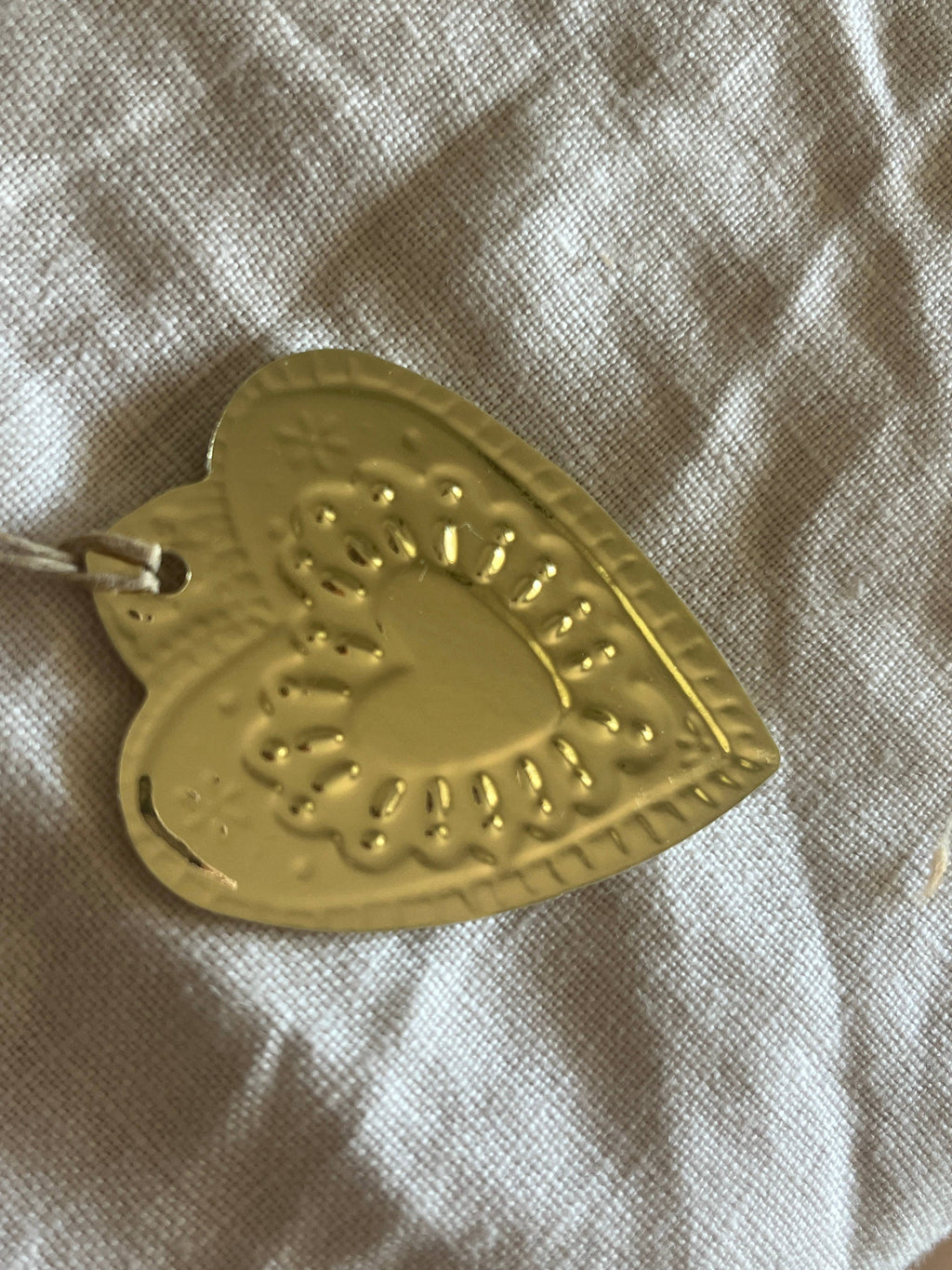 Small Heart - Faux-tin Ornament - Gold