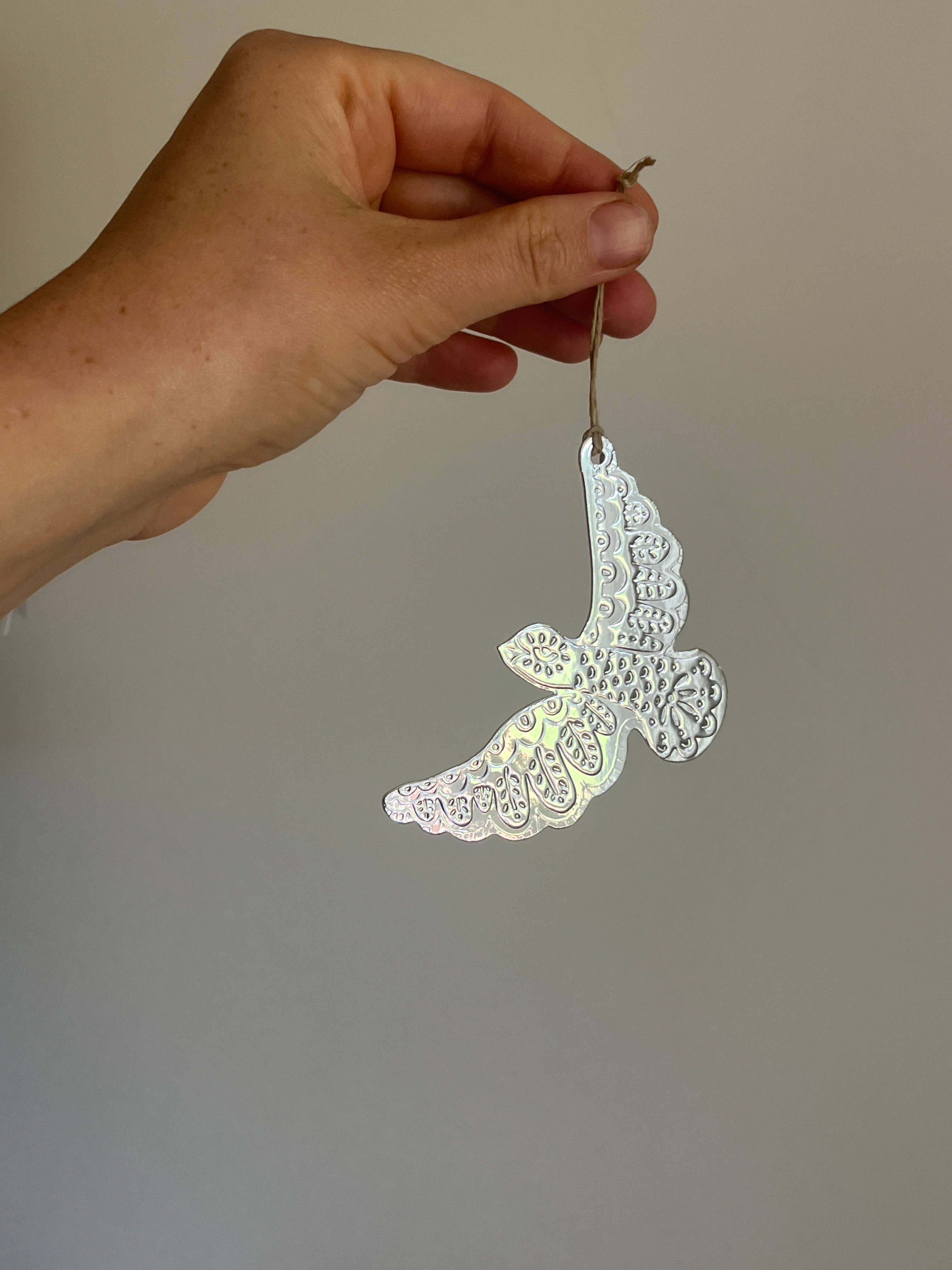 Dove - Faux-tin Ornament - Silver