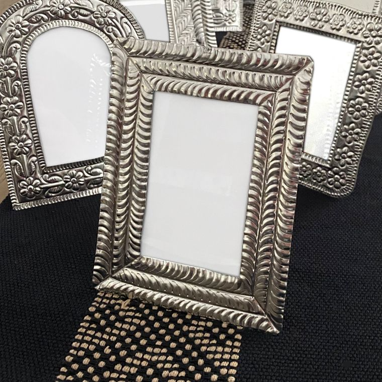 Handmade Hojalata (Tin) Picture Frame from Mexico