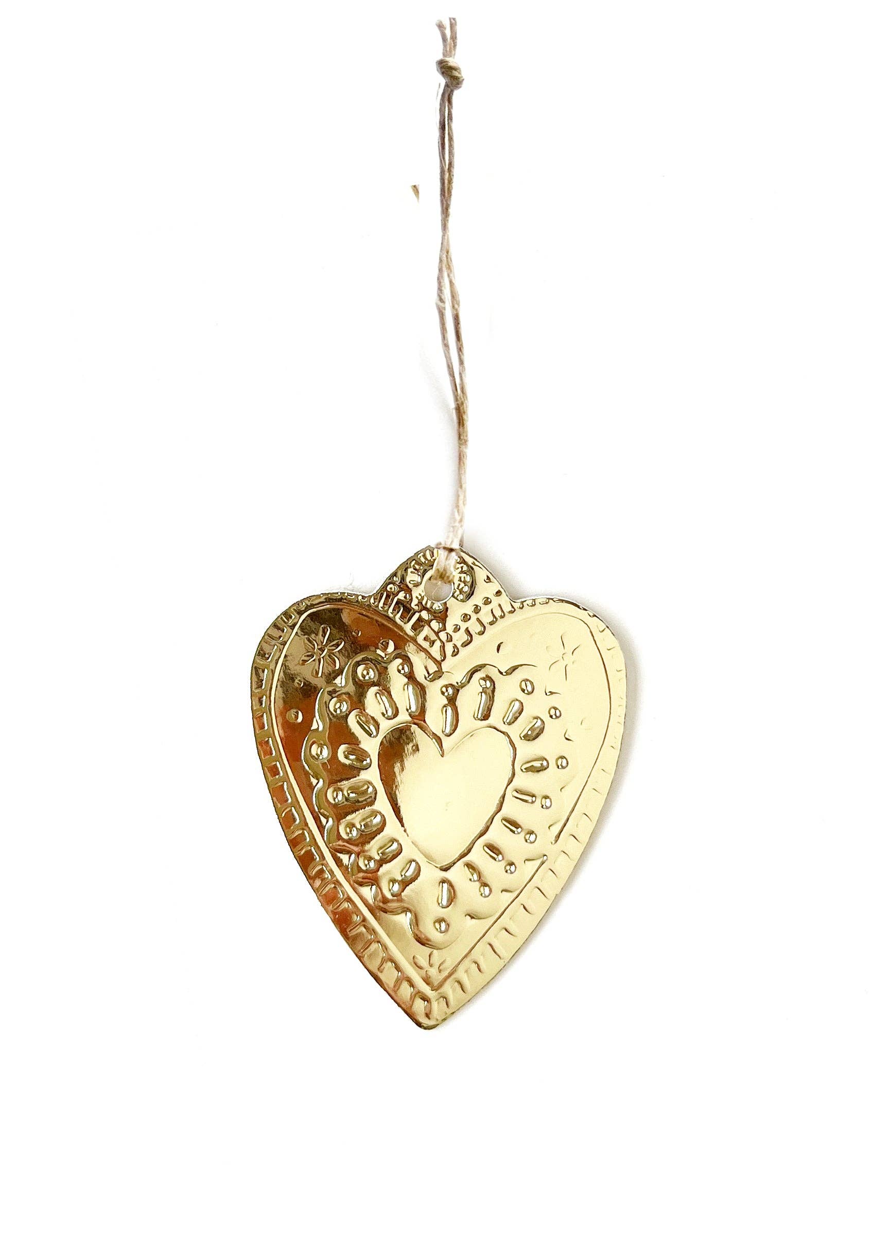 Small Heart - Faux-tin Ornament - Gold