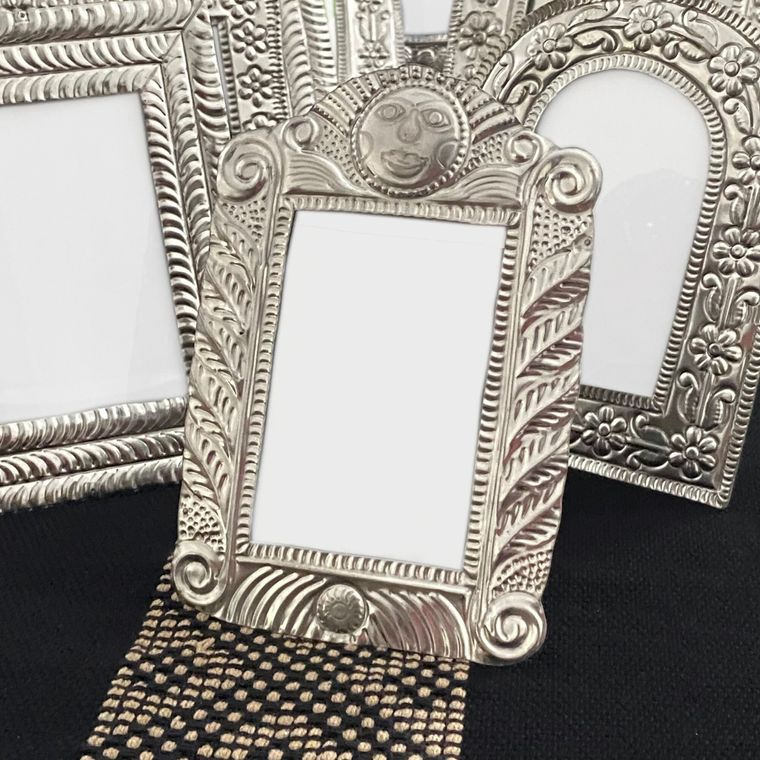 Handmade Hojalata (Tin) Picture Frame from Mexico