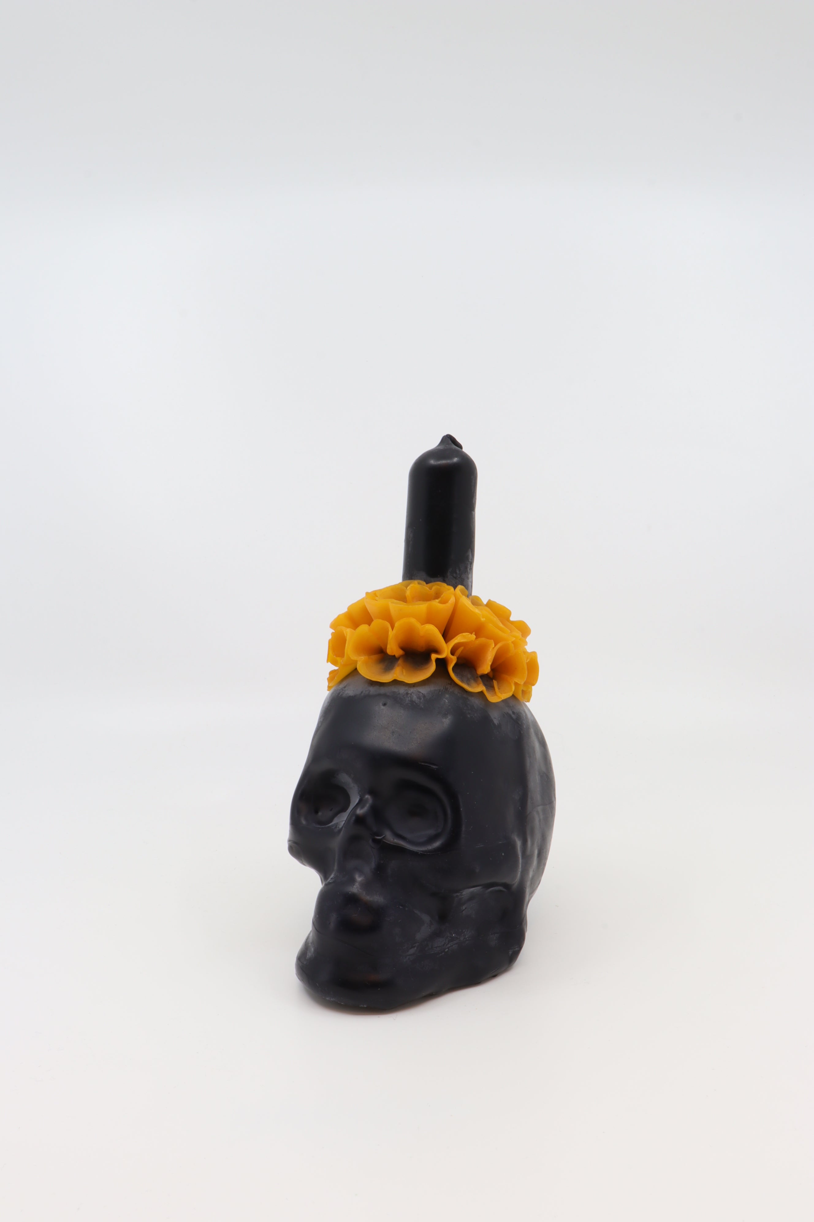 Beeswax Oaxaca Skull Candle - Black