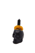 Beeswax Oaxaca Skull Candle - Black