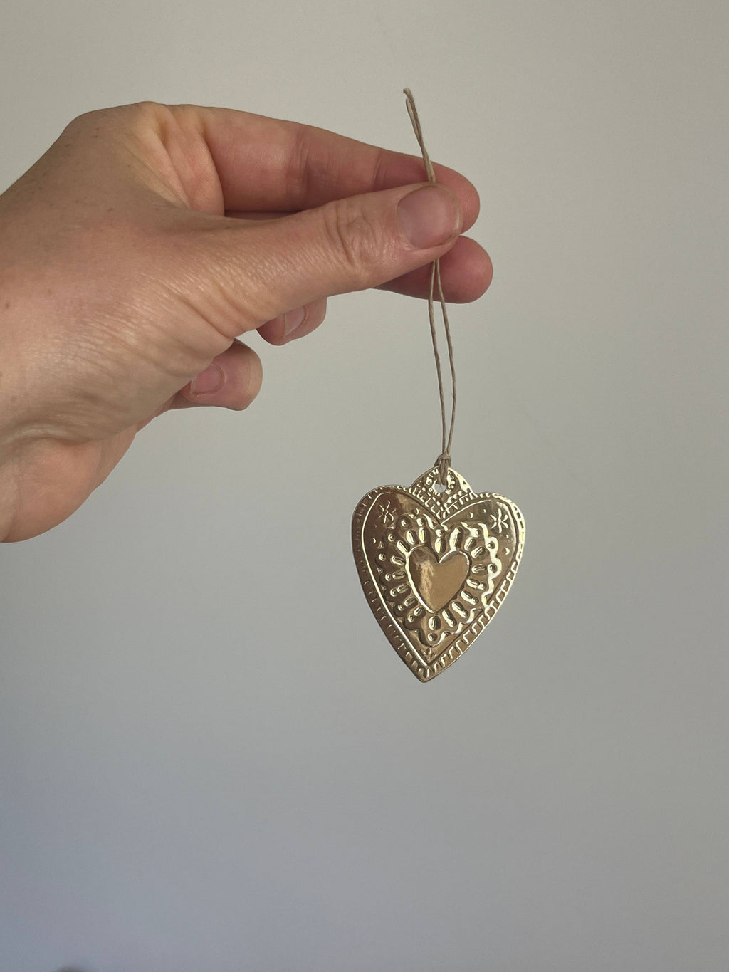 Small Heart - Faux-tin Ornament - Gold