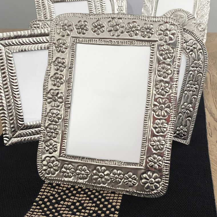 Handmade Hojalata (Tin) Picture Frame from Mexico