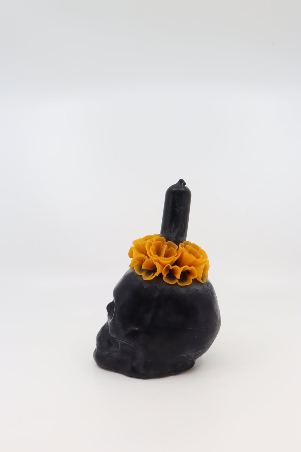 Beeswax Oaxaca Skull Candle - Black