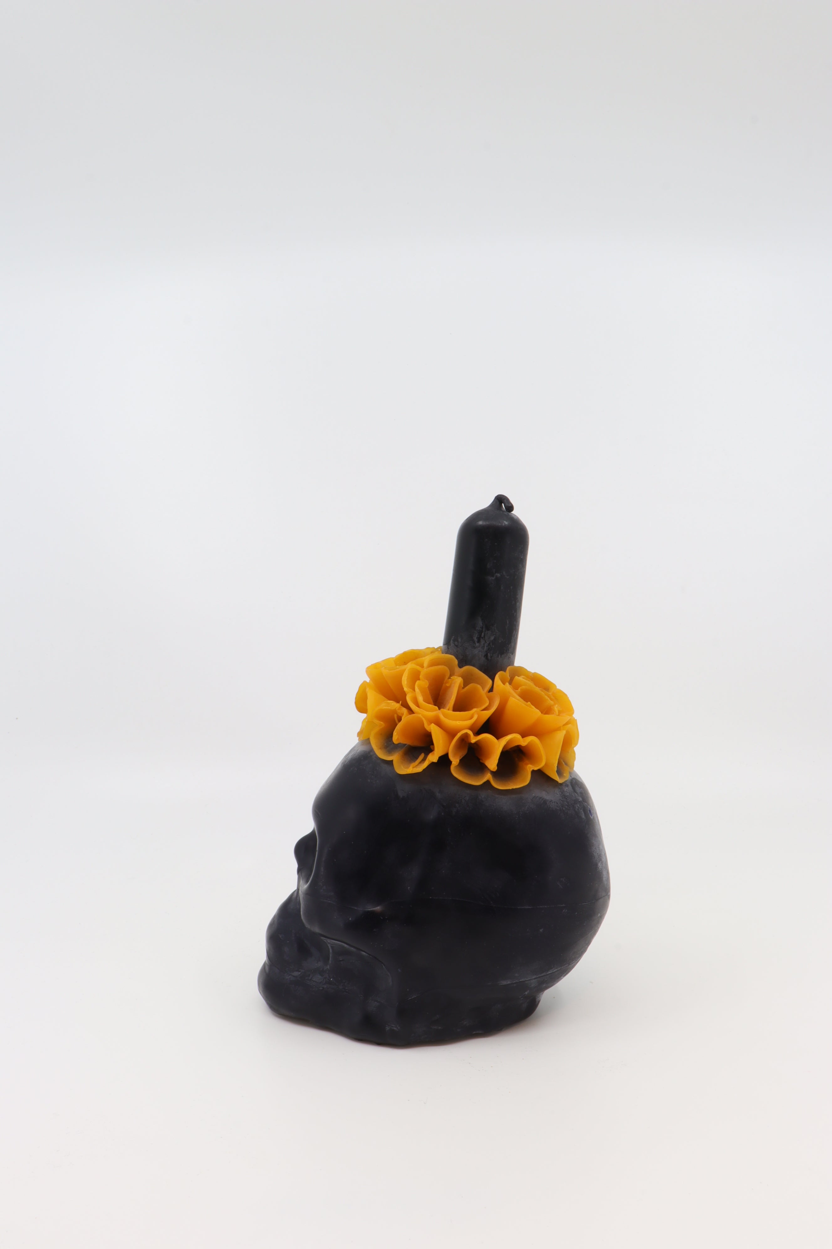 Beeswax Oaxaca Skull Candle - Black