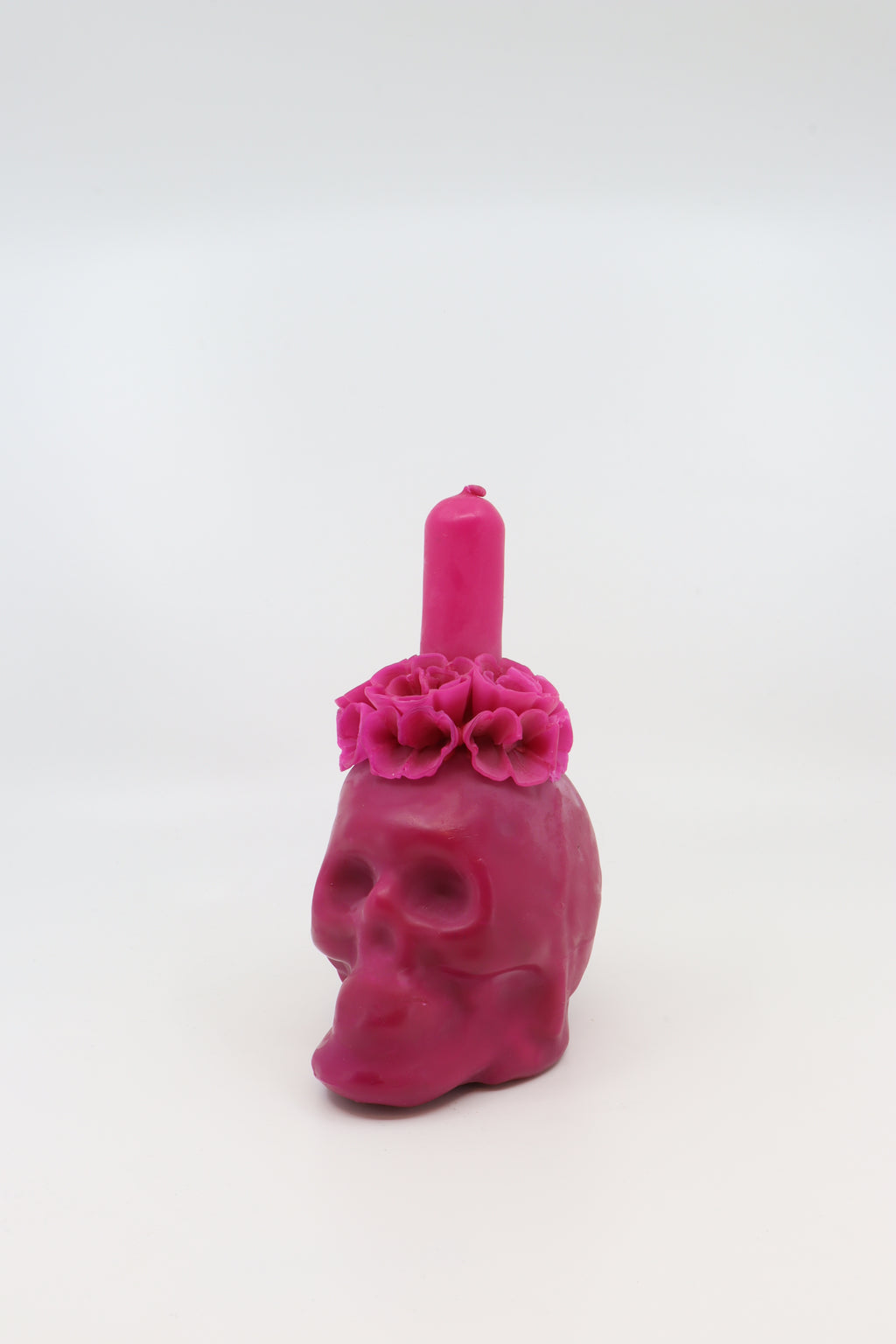 Beeswax Oaxaca Skull Candle - Pink