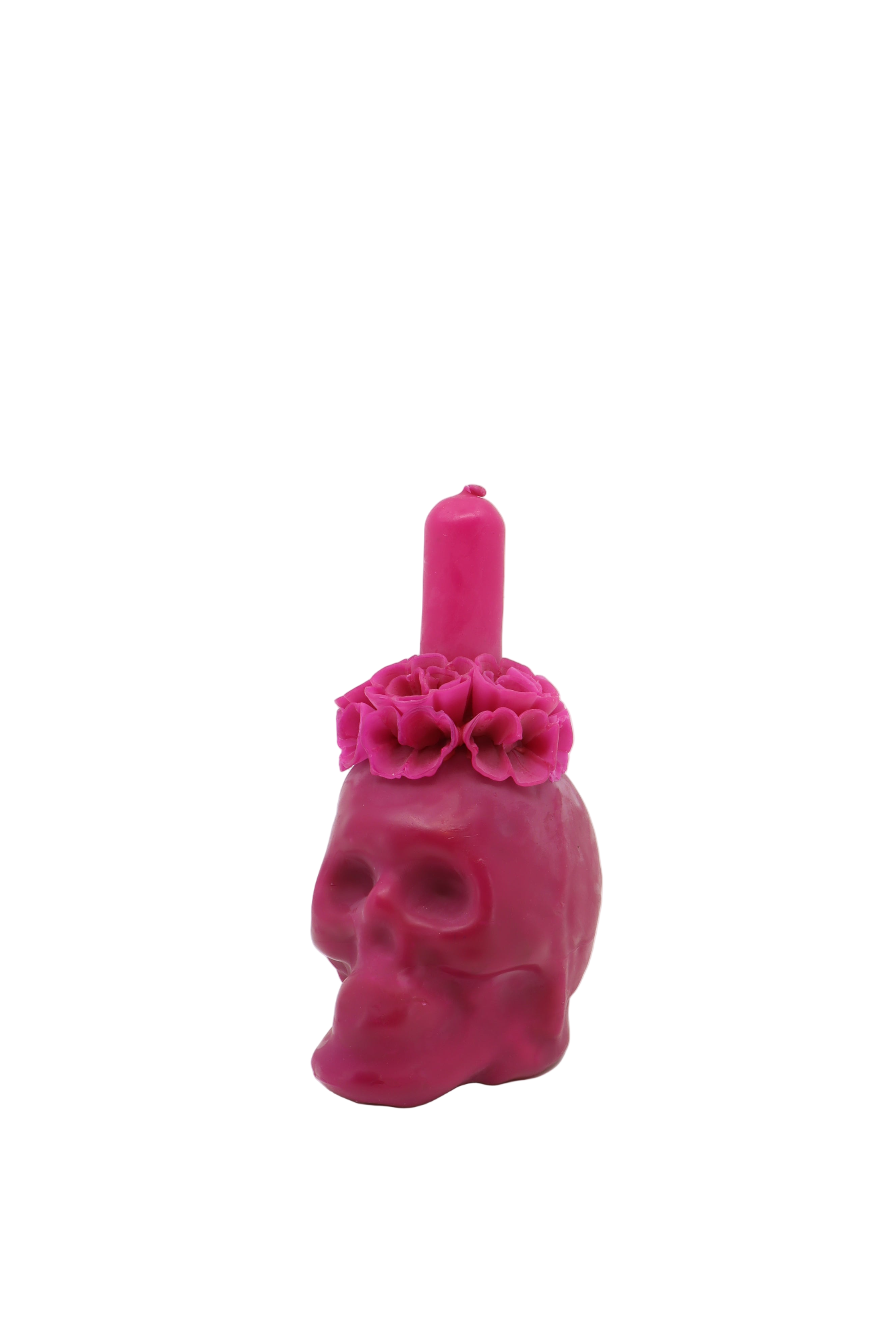Beeswax Oaxaca Skull Candle - Pink