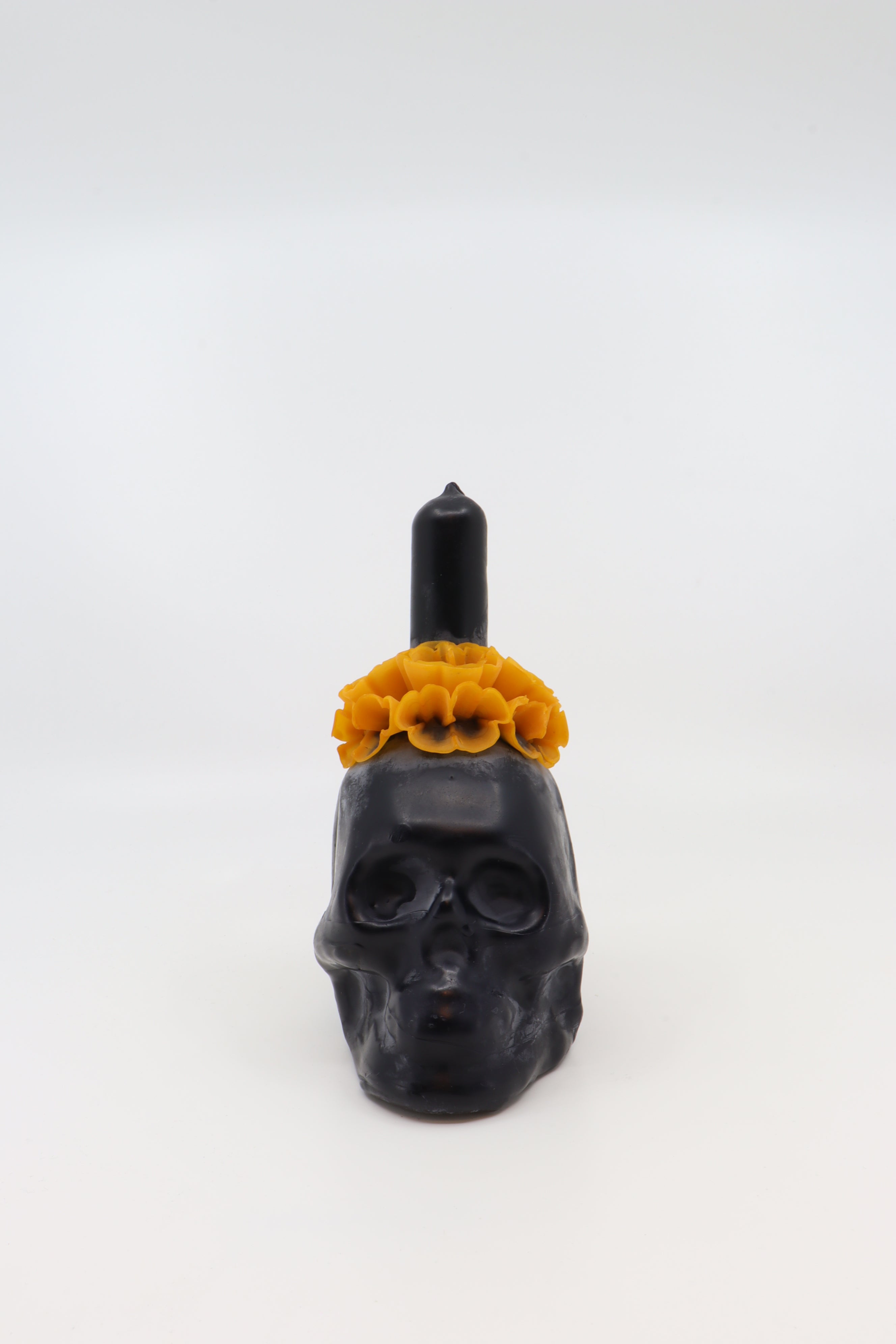 Beeswax Oaxaca Skull Candle - Black