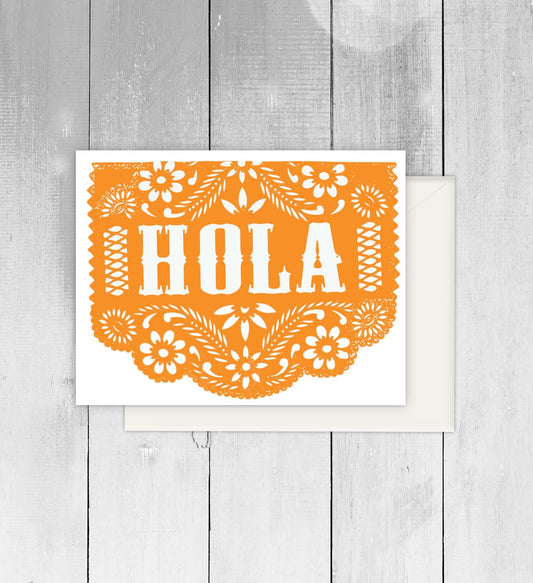 Hola Cut Paper Spanish Greeting Card