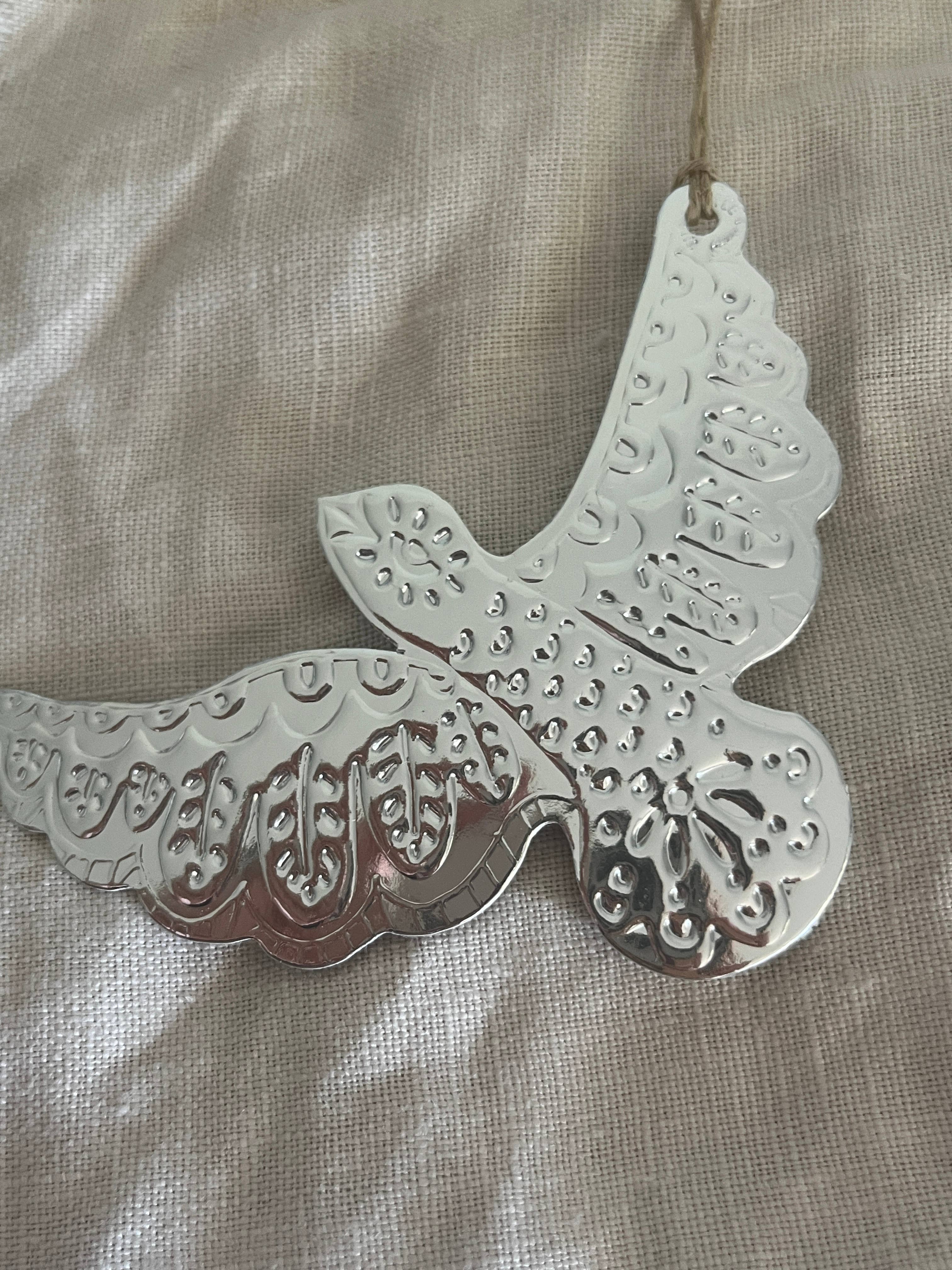 Dove - Faux-tin Ornament - Silver