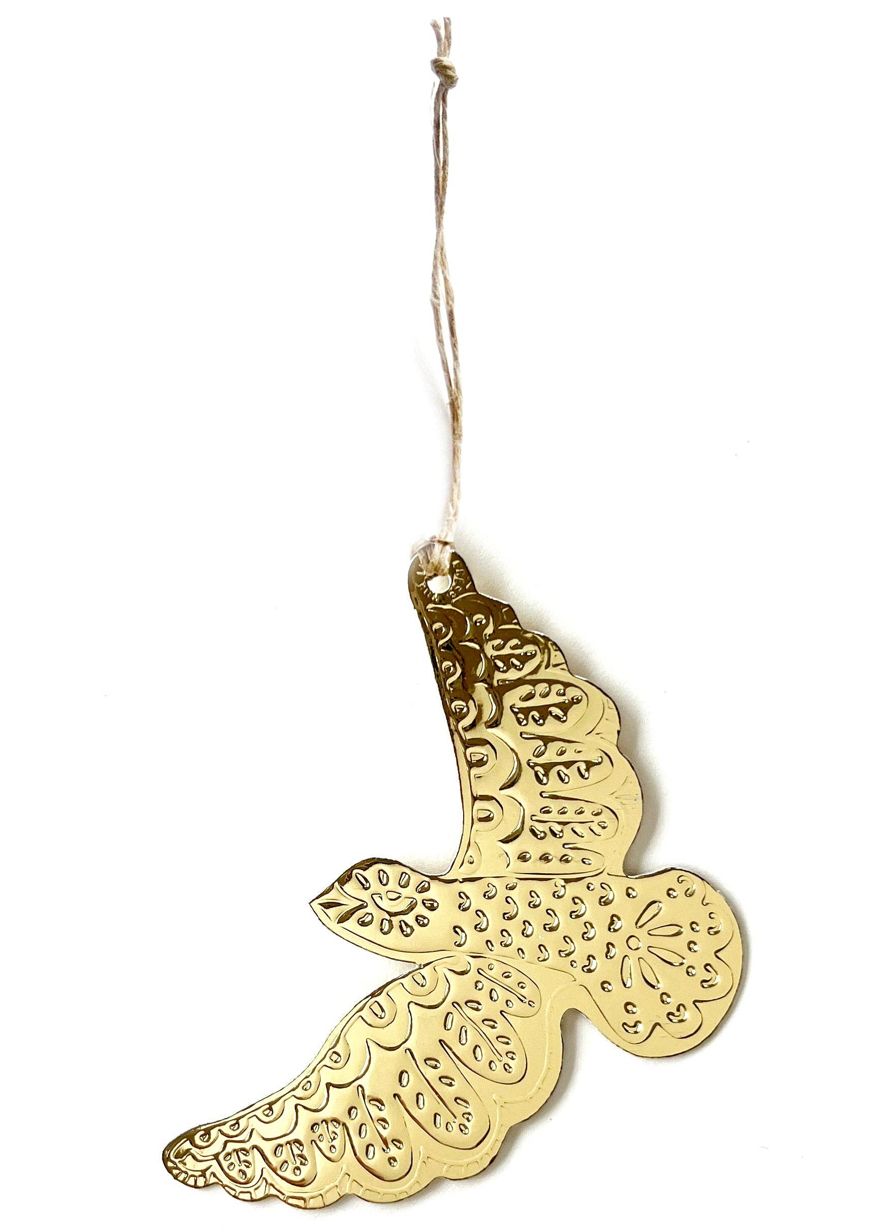 Dove - Faux-tin Ornament - Gold