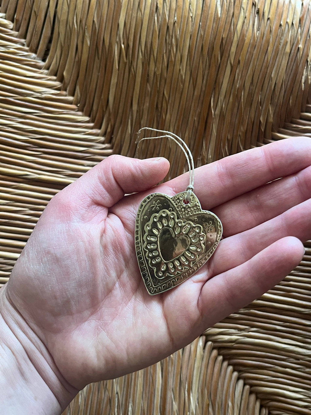 Small Heart - Faux-tin Ornament - Gold