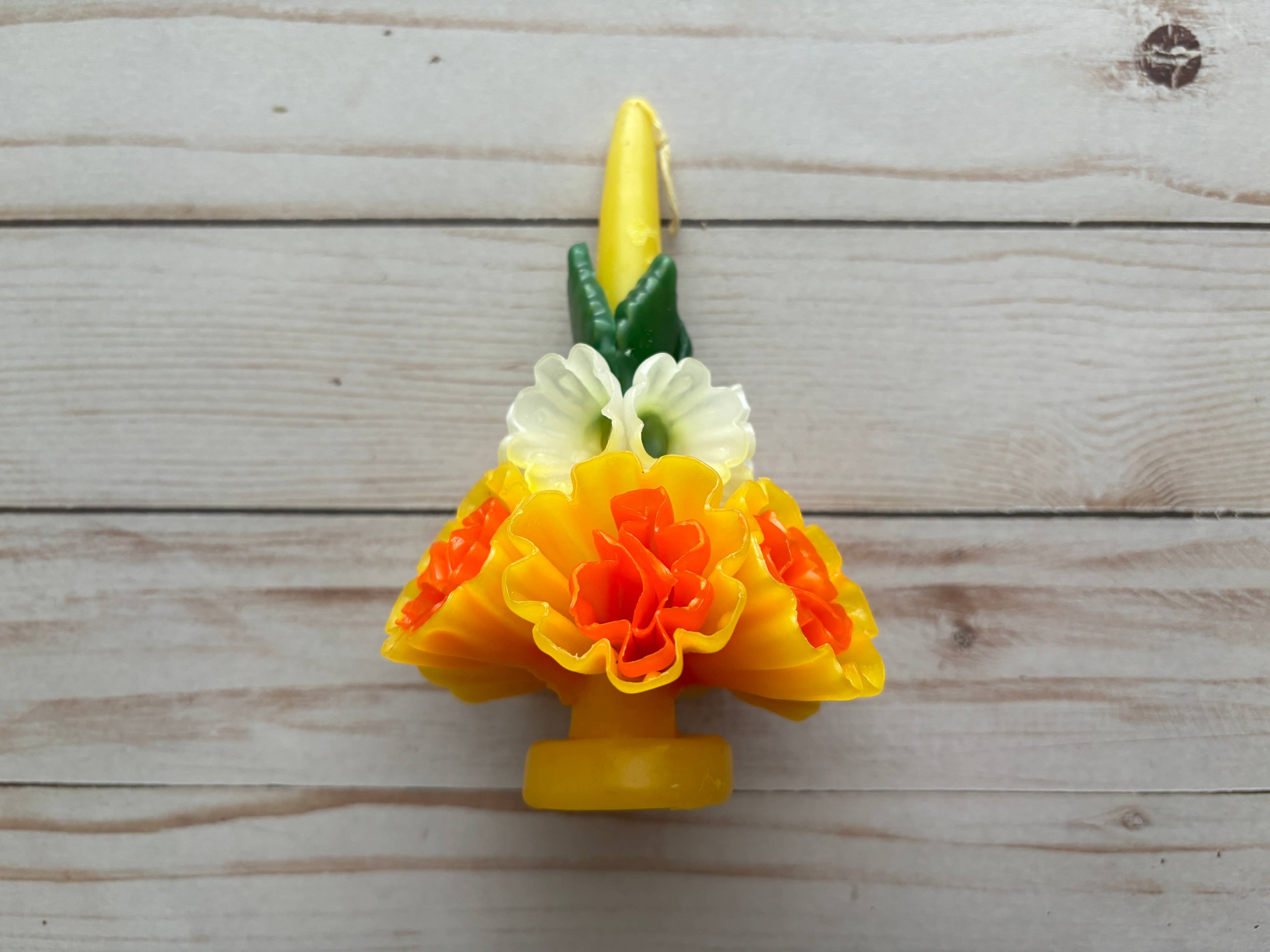 Multicolor Yellow Oaxaca Marigold Day of the Dead Candle