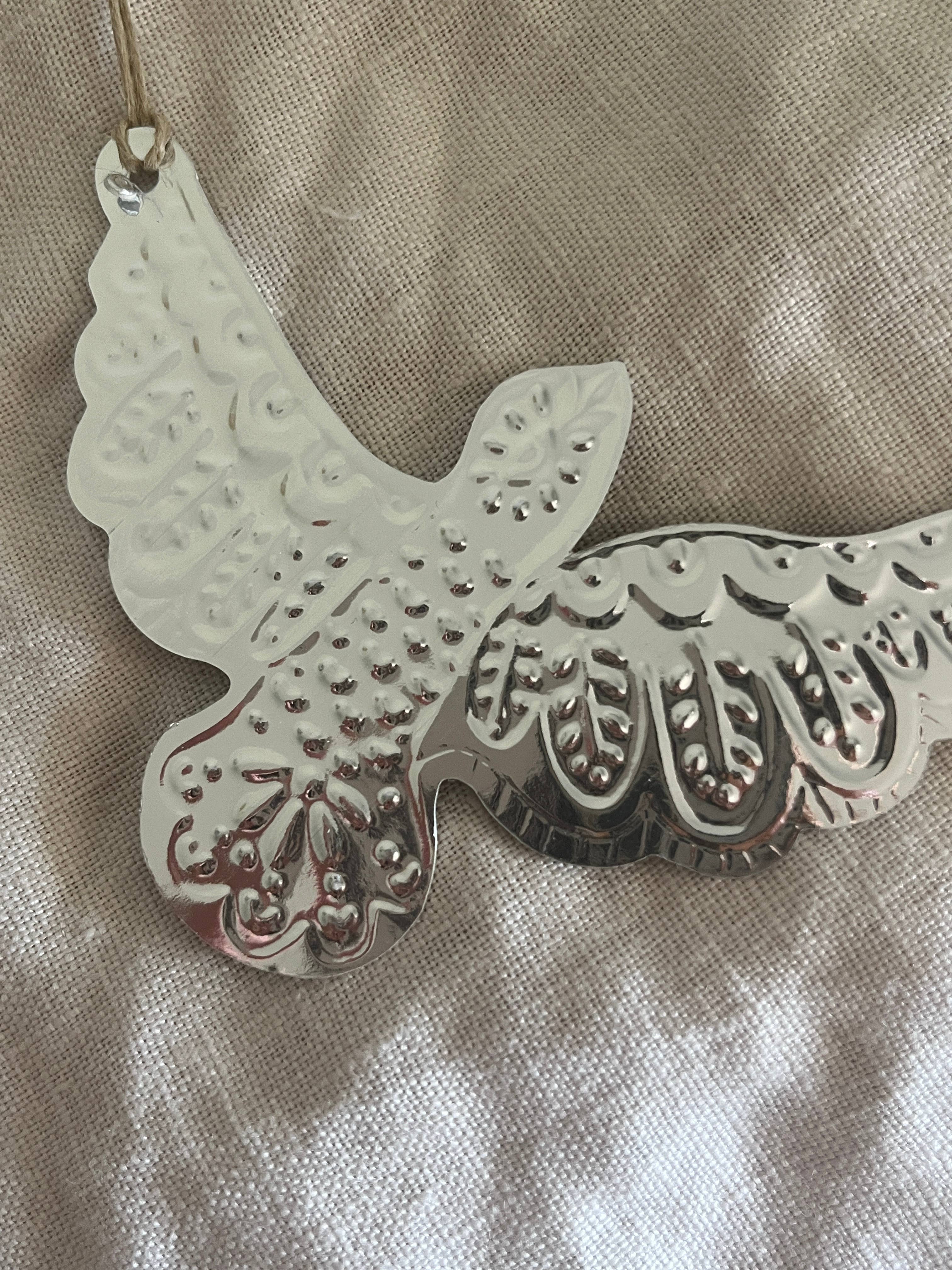 Dove - Faux-tin Ornament - Silver