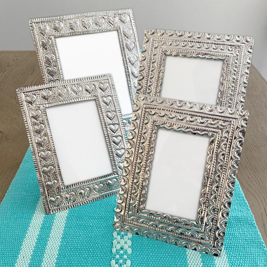 Handmade Hojalata (Tin) Picture Frame from Mexico